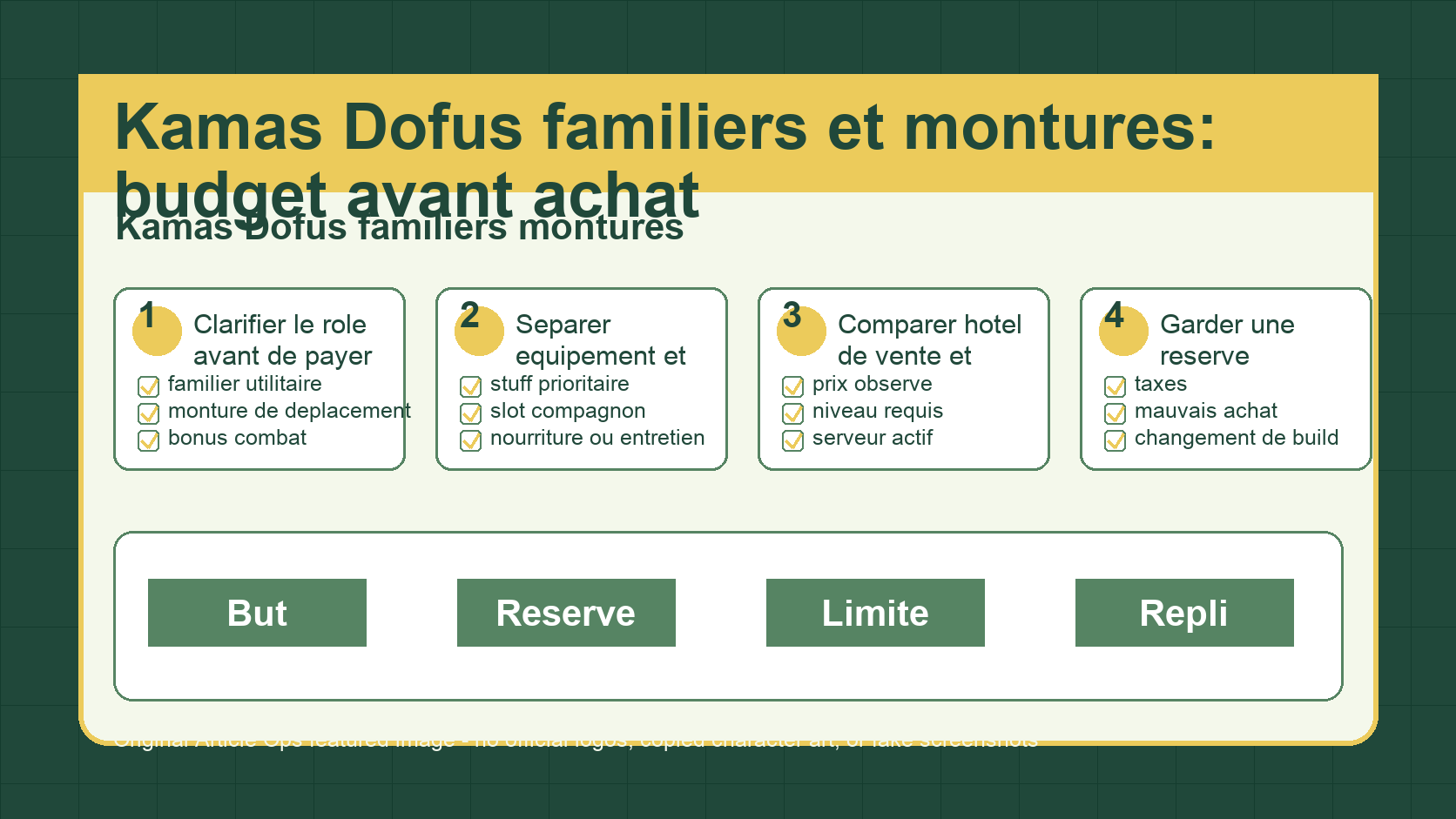 Kamas Dofus familiers et montures : budget avant achat